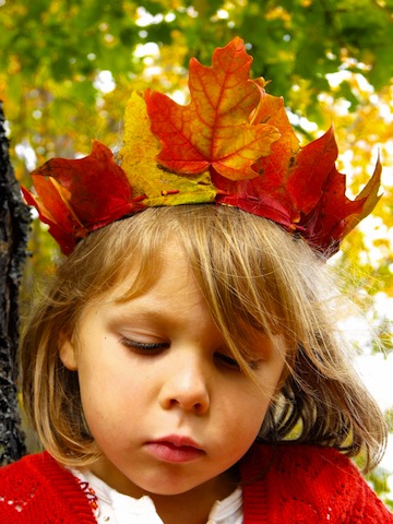叶冠子对孩子们来说是一流的秋天手法